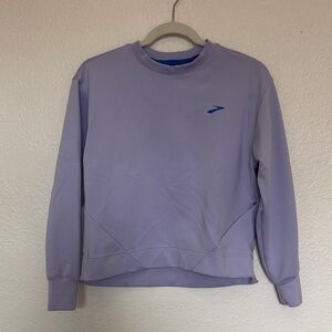 Brooks Light Lavender Sweatshirt with Blue Logo